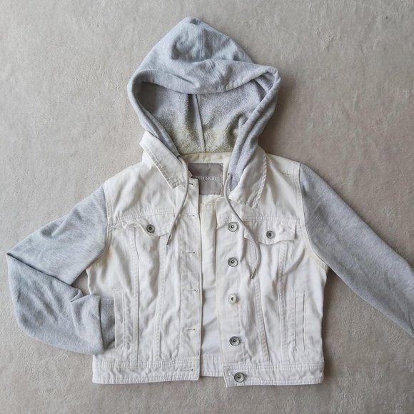 6IXTY8IGHT patchwork cropped jean jacket - Picture 4 of 4